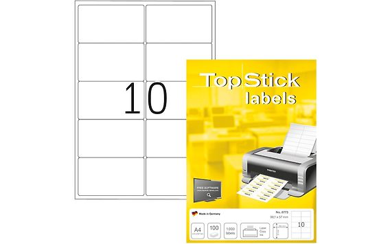 TopStick 8773 - printing labels, 10-piece, 99.1 x 57 mm – Verkkokauppa.com