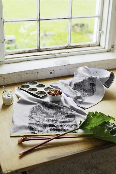 Finlayson Karhu -keittiöpyyhe, musta/valkoinen, 50 x 70 cm, 2 kpl –  