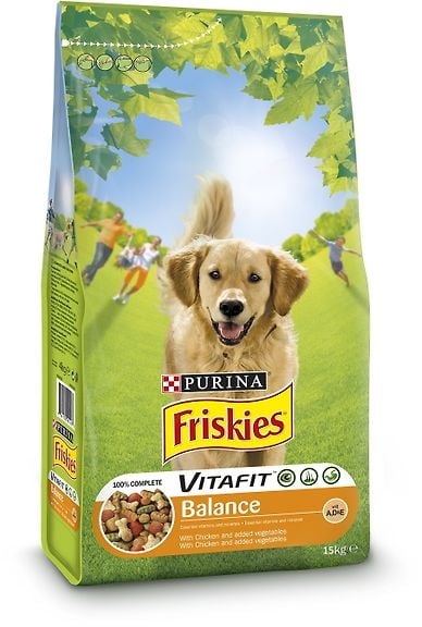 Friskies Balance Kanaa ja kasviksia -koiranruoka, 15 kg – 