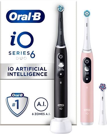 Oral-B IO Series 6 -sähköhammasharja, Tuplapakkaus, Musta / Pinkki ...