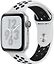 Apple Watch Nike+ Series 4 (GPS) hopeanvärinen alumiinikuori 44 mm, Pure Platinum/Musta Nike Sport -ranneke, MU6K2
