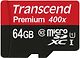 Transcend 64 Gt microSDXC Class 10 UHS-I 400x -muistikortti