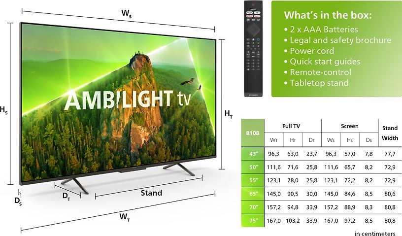 Philips PUS8108 43" 4K LED Ambilight TV – Verkkokauppa.com